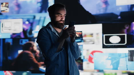 smartphone user addicted by social media consumption and obsessive doomscrolling