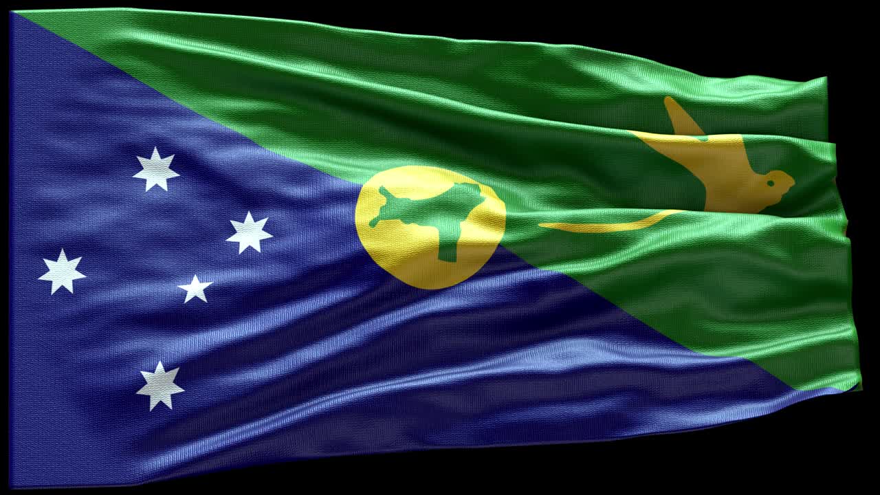 4k bandera muy detallada de la isla de navidad - bandera de la isla de navidad de alto detalle - bandera nacional de la islandia de navidad patrón de ondas elementos en bucle