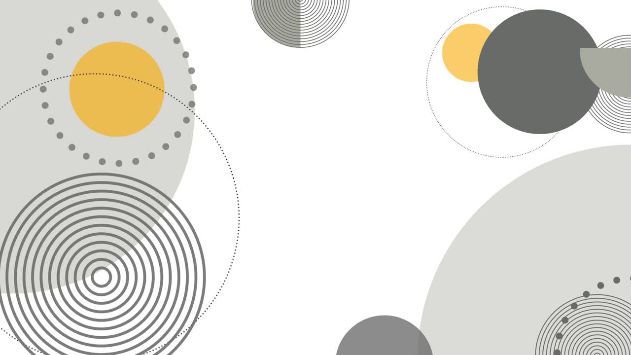 animación abstracta de círculos geométricos o figuras. concepto de red tecnológica digital