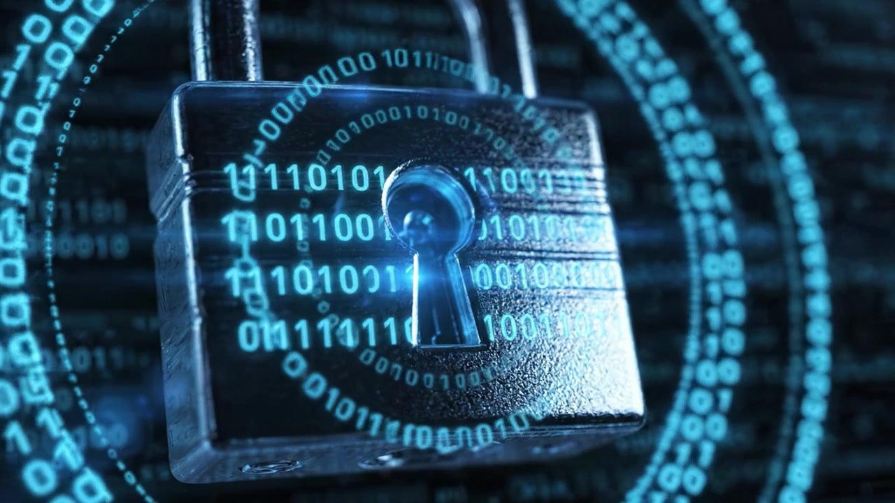 Exploring Digital Security: The Symbolism of a Lock Against a Backdrop of Binary Code in a Cybersecurity Context