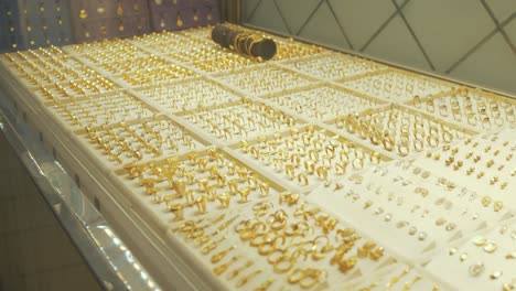 turkish jewelry shop showcase of gold jewelry