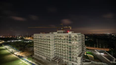 a time-lapse of the night sky and traffic in the city of tagaytay, philippines from a balcony of wind residences