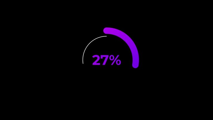 Circle percentage Loading Animation 0-30% in Violet science effect.