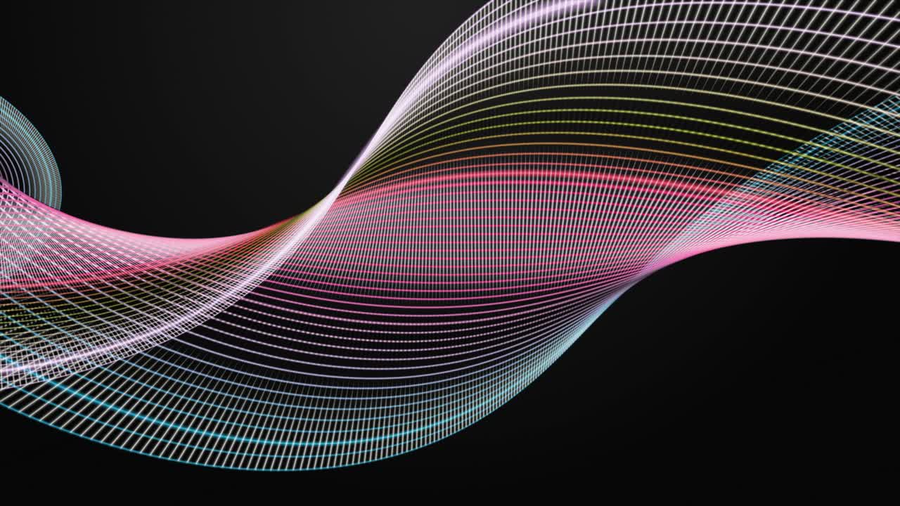 느린 동작에서 줄무 파동 객체와 환상적인 애니메이션, 4096x2304 루프 4k