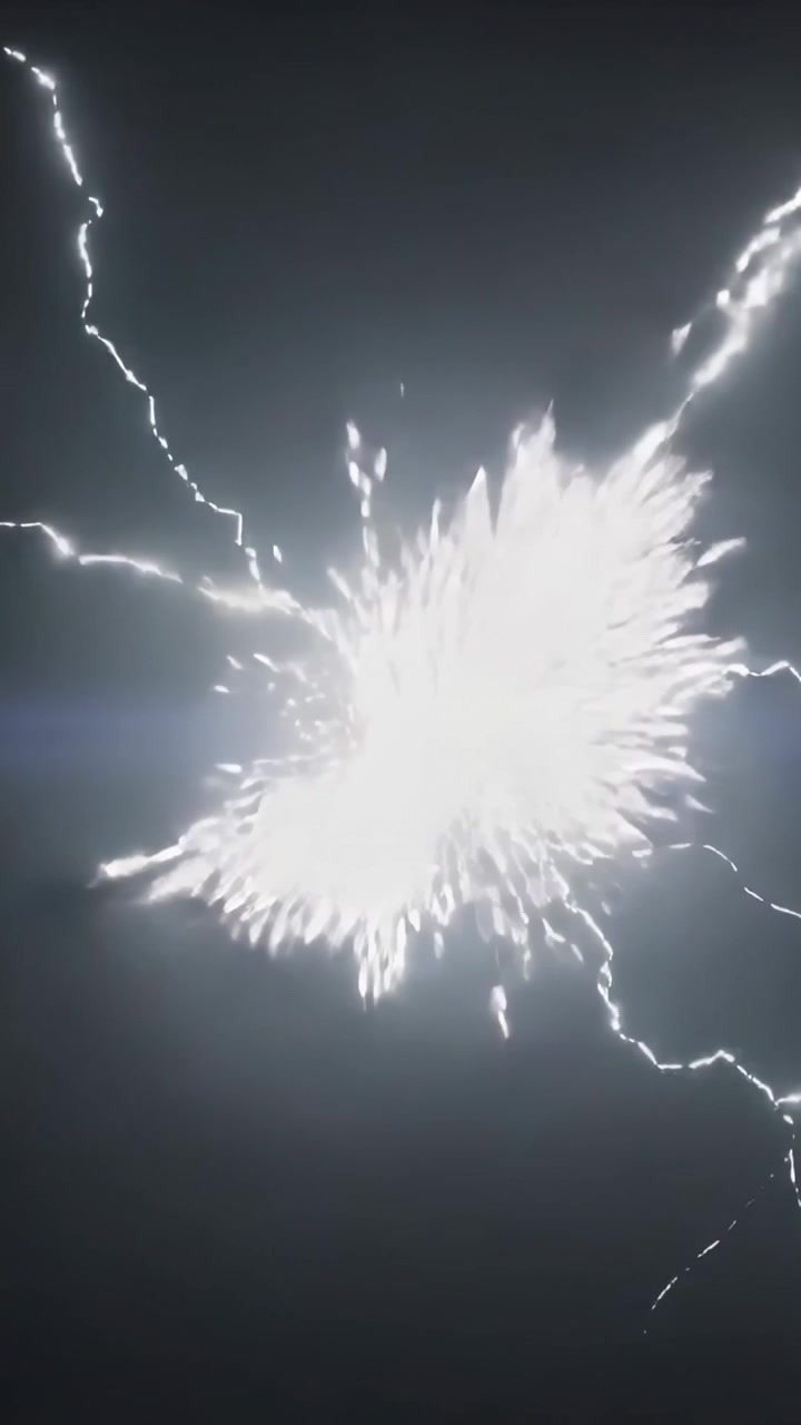 Vertikales Video: Funkensprühender Lichtbogen kreuzt diagonal, bildet einen Funkenknoten auf schwarzer Leere, setzt Energie frei.