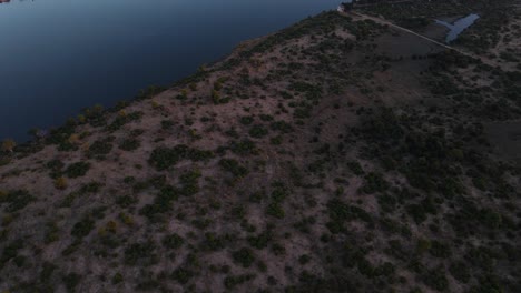 beautiful morning on a the zambezi river as drone pans up