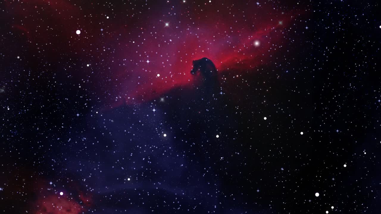horse-shaped nebula and stars scattered in the night sky, ultra HD