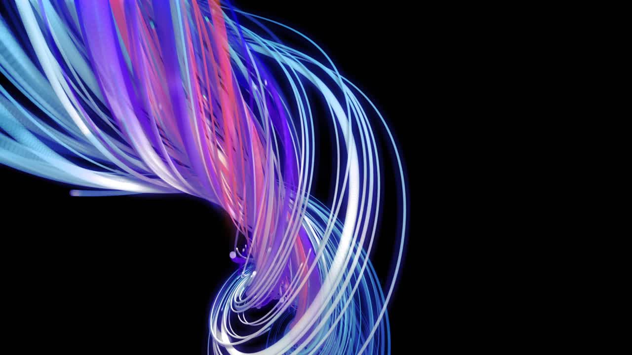 Animation of light trails over black background