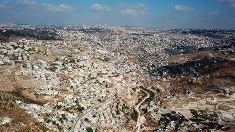 the old city of jerusalem aerial flight view