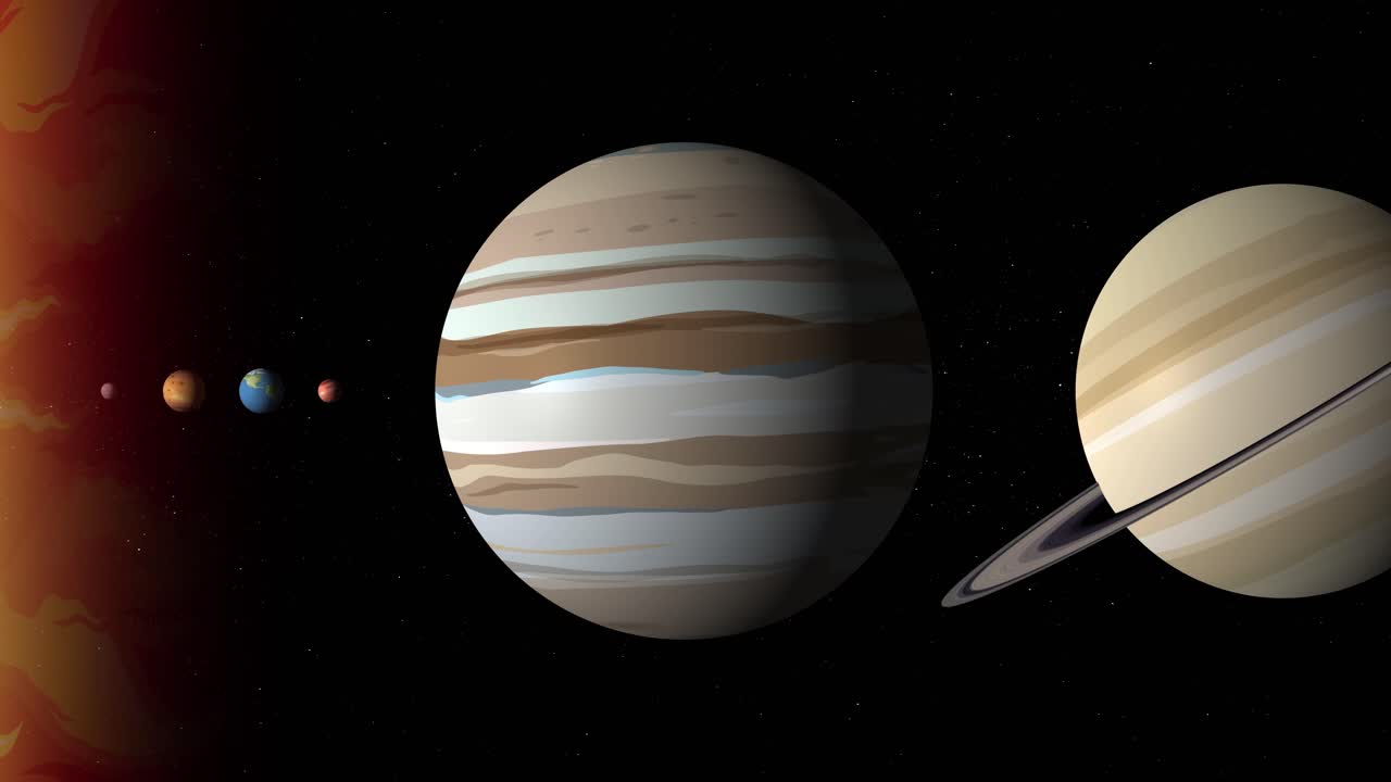 haciendo zoom en marte desde la vista del sistema solar