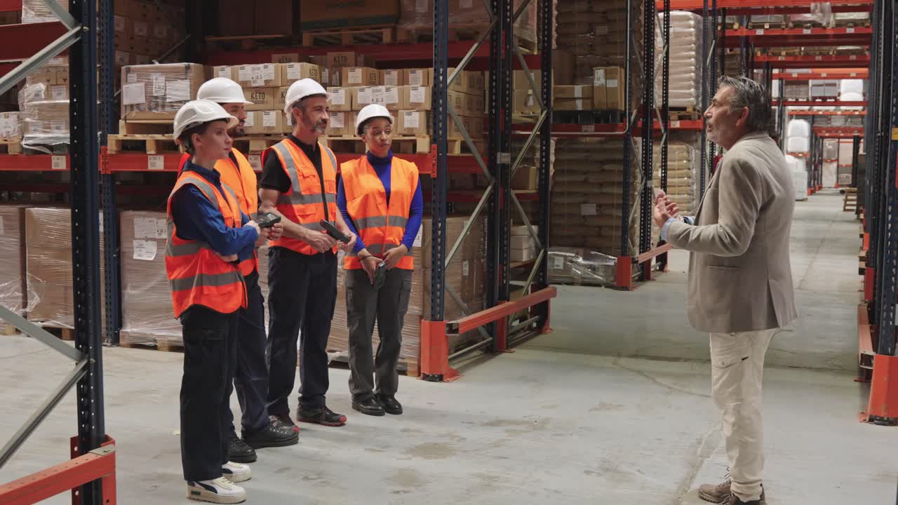 Reunión de empleados del almacén