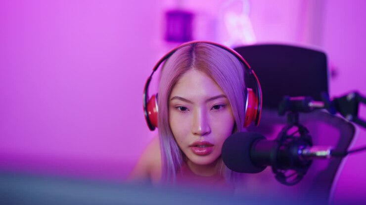 Donna che trasmette un videogioco in streaming