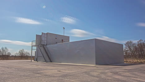 Static-shot-of-a-water-sewer-treatment-plant-throughout-the-day-in-timelapse