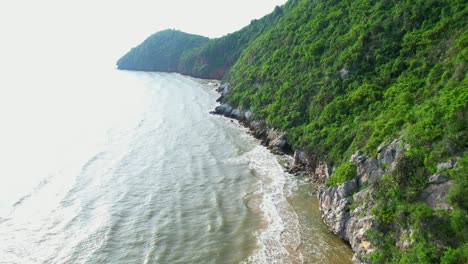 4k aerial drone view of beautiful sea waves, flight over sea.