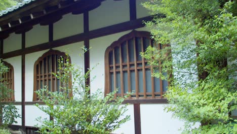 beautiful architect of a window from an old temple in kyoto, japan soft lighting slow motion 4k