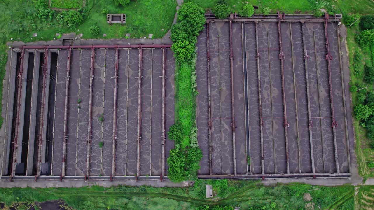 폐수 처리 공장 의 공중 사진