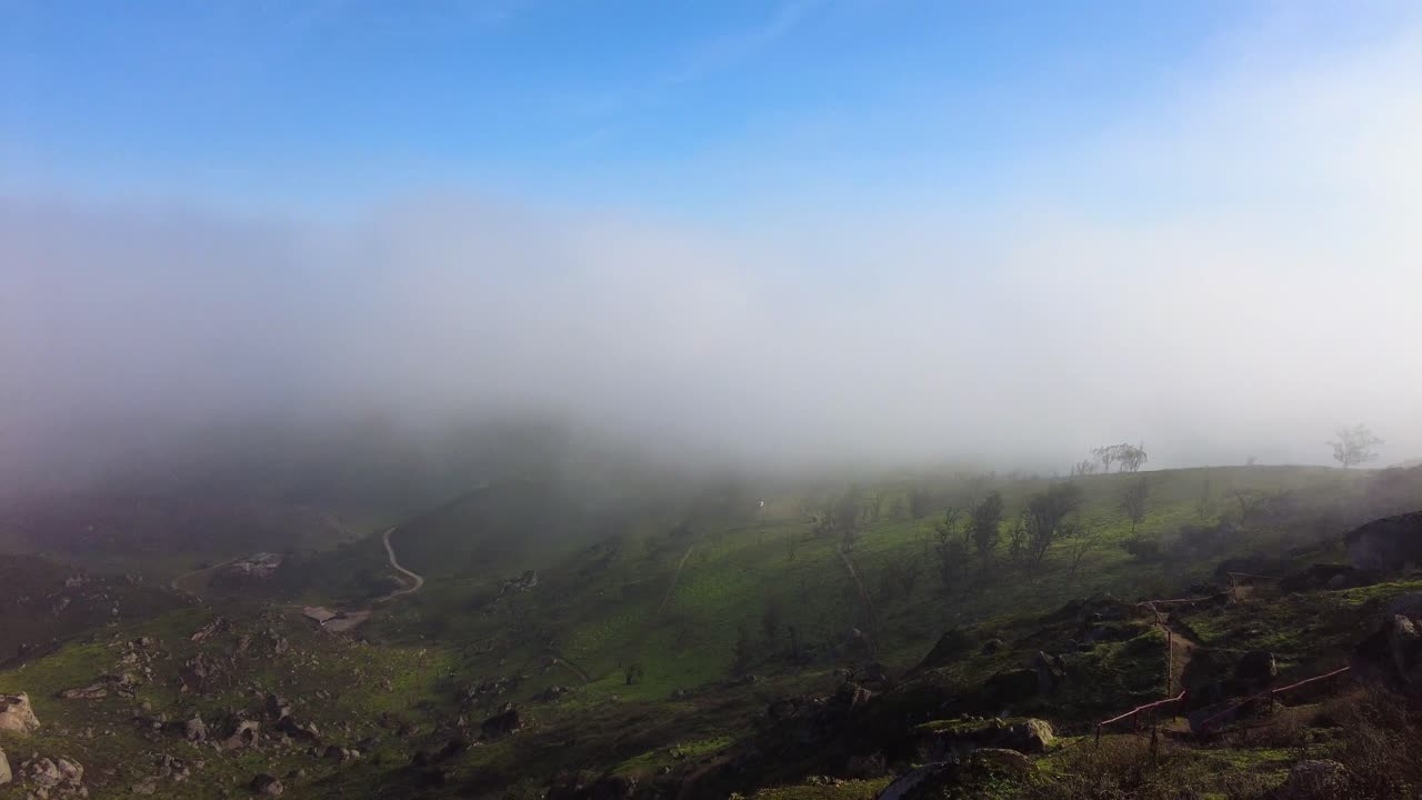 Lachay hills, misty foggy mountains
