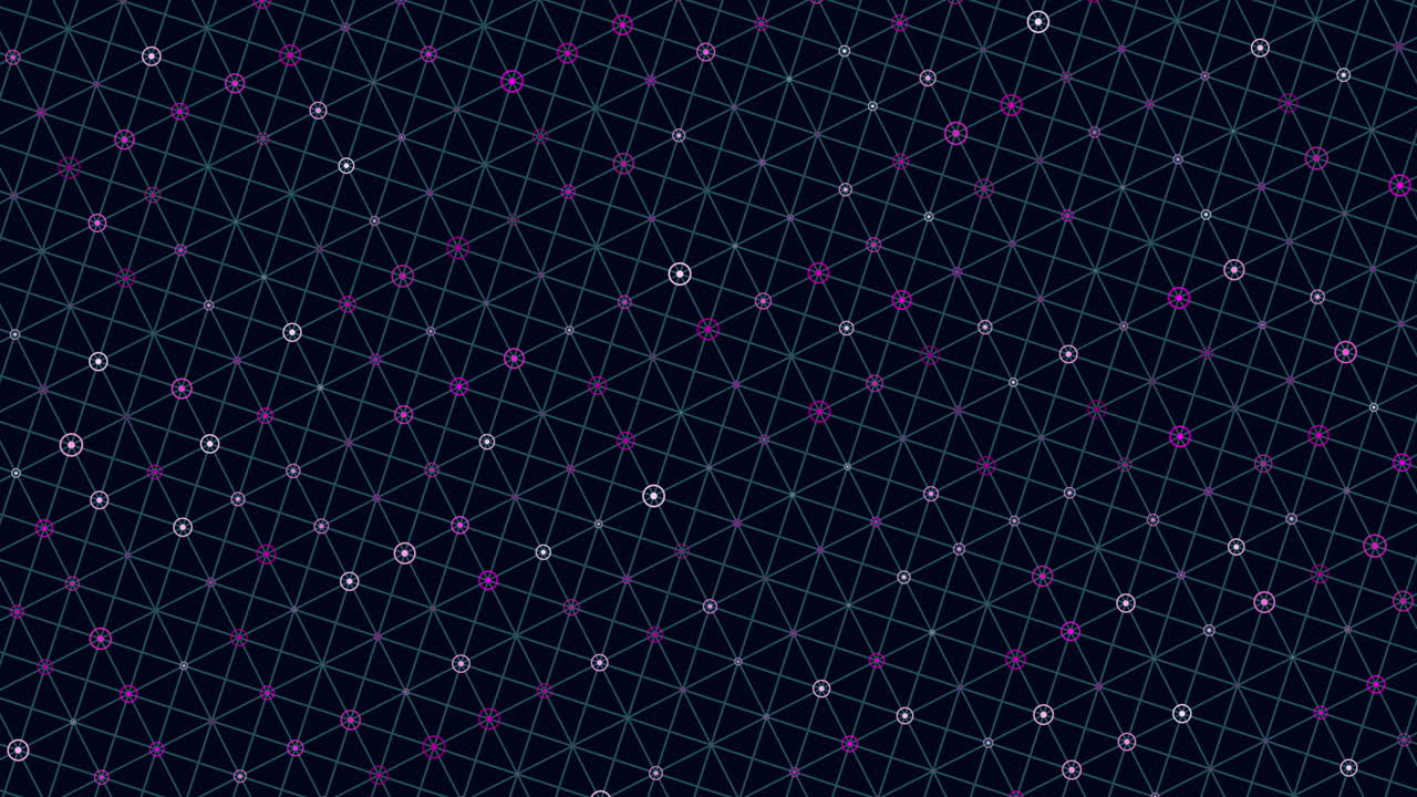 네온 그리드가 있는 무지개 도트 패턴