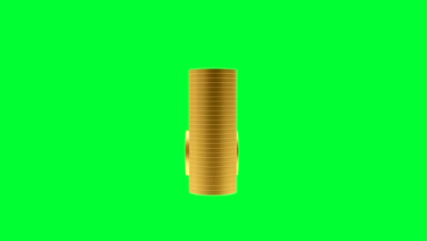 animación 3d de oro de rotación 2021 con monedas de dólar en una pantalla verde.