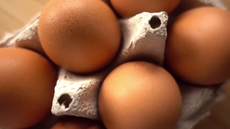 chicken eggs in a cardboard package