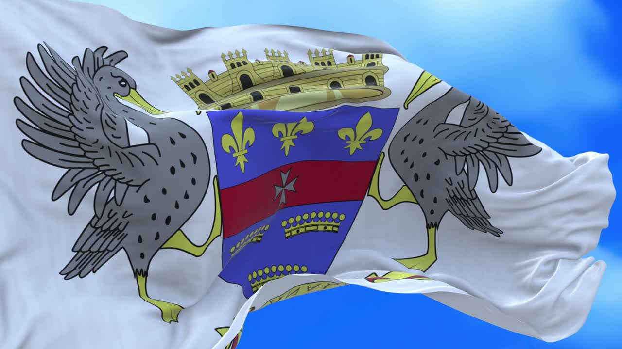 Seamless loop of Saint Barthelemy flag.