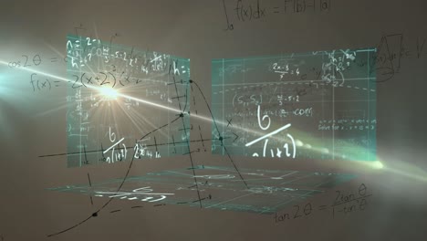 animation of connections and data processing over screens