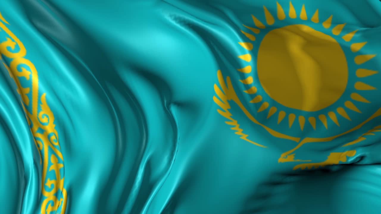 Viftande flagga för Kazakstan