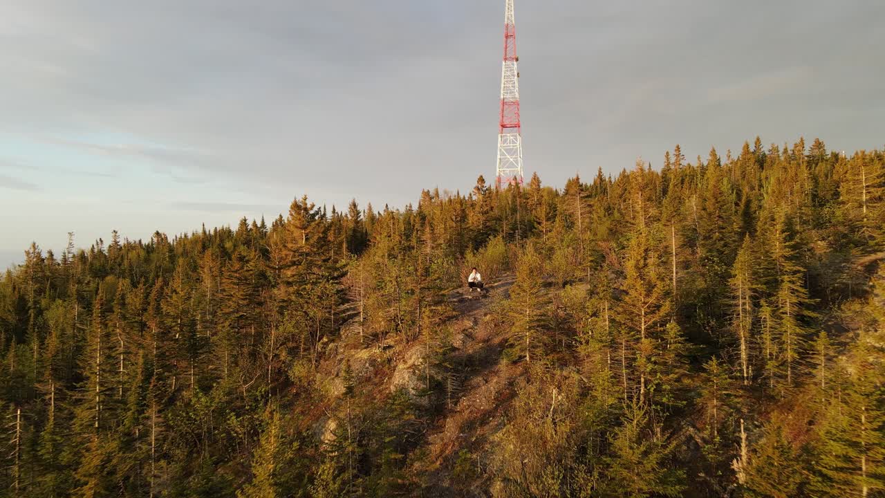 Summer sunrise at palisade head, forest at Lake Superior Minnesotas landscape, shore