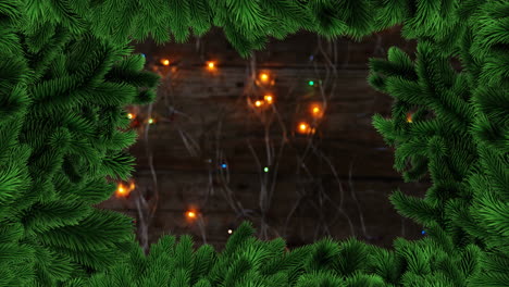 frontera del árbol de navidad con luces brillantes