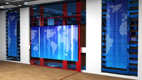 3d virtual news studio background, loop