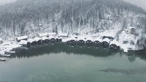 drone aeiral del lago de invierno europeo - calificado