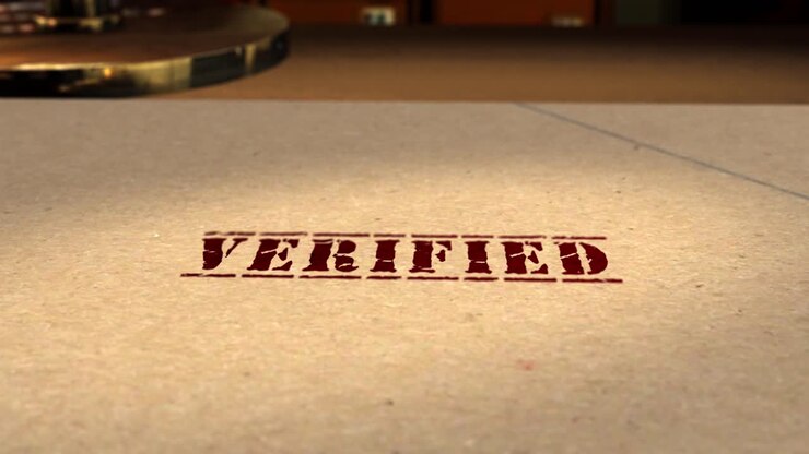 Motion graphics - CGI 3D animation of a file being rubber stamped VERIFIED