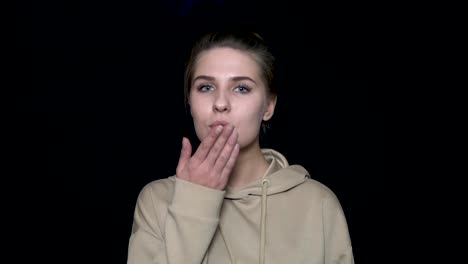 young woman in a hoodie