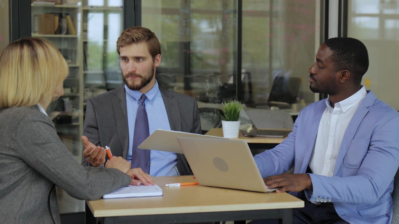 Diverse Business Professionals Discussing in a Modern Office Meeting