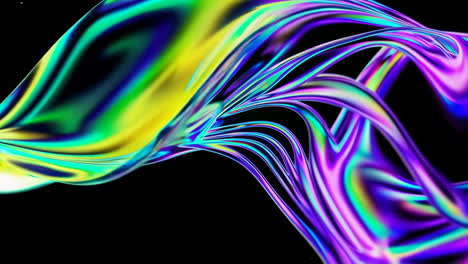 vibrant abstract iridescent fluid waves