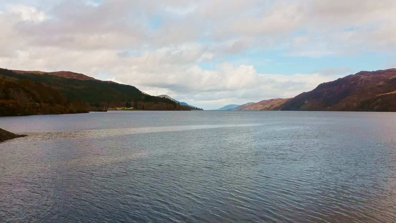 Droneshot from Loch Ness in Scotland