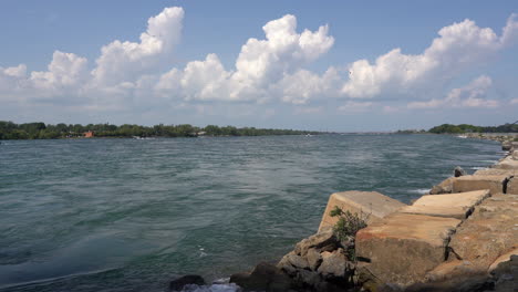 The-Niagara-River-flowing-swiftly-along-a-pier-between-the-United-States-and-Canada