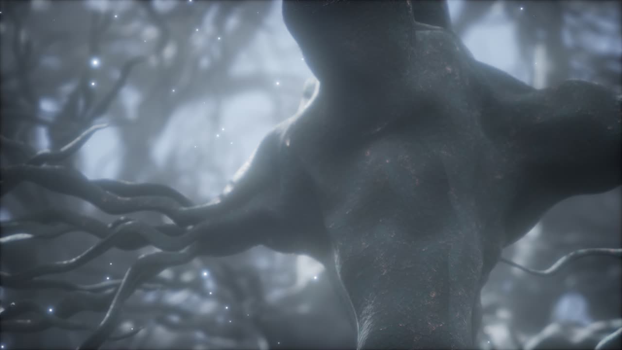 viaje a través de una red de células neuronales dentro del cerebro