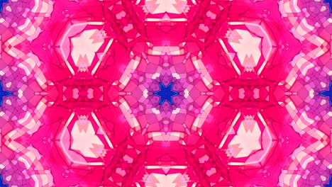 fondo abstracto poli geométrico bajo como un efecto de vidriera o caleidoscopio en movimiento en 4k. animación 3d de bucle, imágenes sin costuras en el popular estilo poli bajo. color rojo v6