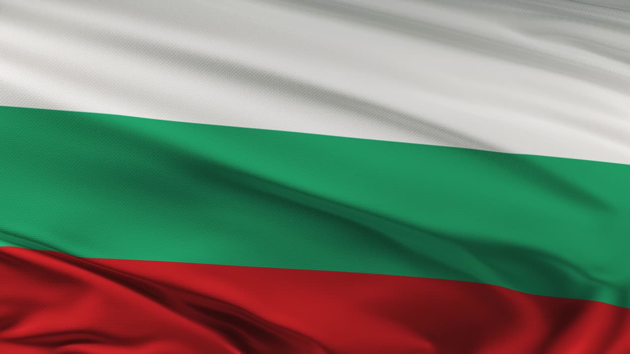 Flagge Bulgariens weht im Wind, nahtlose Schleife 3D-Animation. 4K-Auflösung
