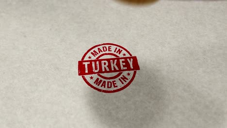 hecho en el sello de pavo y la animación de bucle de estampado
