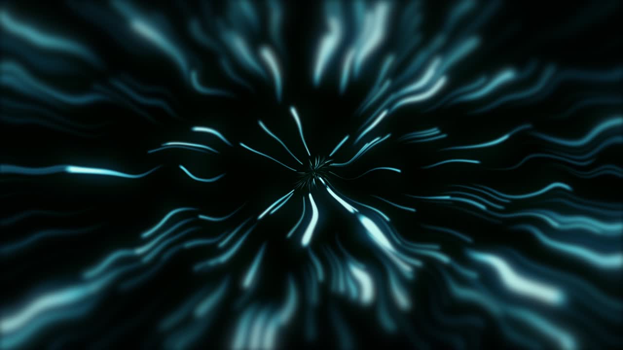 Looped animation. Abstract background with light waves moving fast from the center