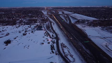 Massive-traffic-jam-on-highway-in-winter-time