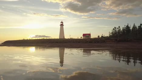 drone heading towards lighthouse