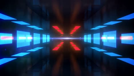 animation of glowing shapes moving against black background