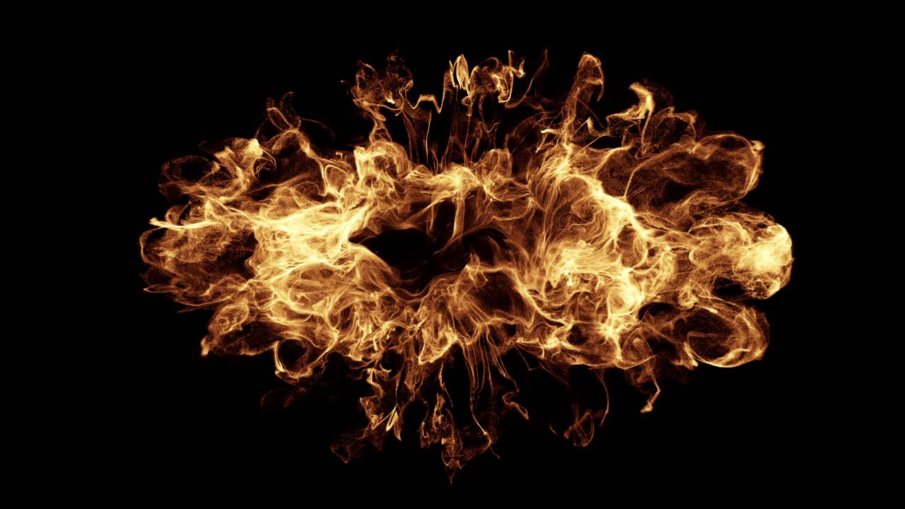 Abstract Fiery Energy Burst with Glowing Particles