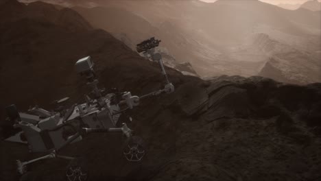 el rover curiosity de marte explora la superficie del planeta rojo