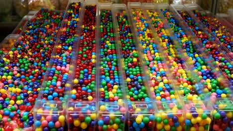 colorful candies in bulk dispensers