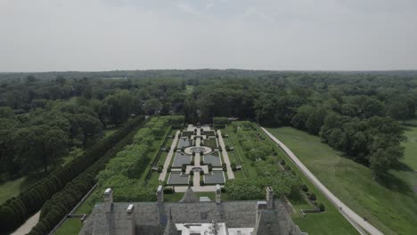 oheka castle aerial view long island, ny 4k