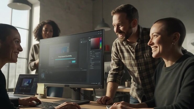 Creative Team Celebrating Project Success in Modern Office